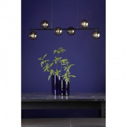 Spiral - Black 6 Light over Island Fitting with Smoked Mirrored Glass Spiral - Black 6 Light over Island Fitting with Smoked Mirrored Glass