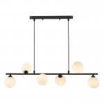 Spiral - Black 6 Light over Island Fitting with White Glass Spiral - Black 6 Light over Island Fitting with White Glass
