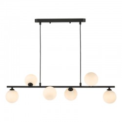 Spiral - Black 6 Light over Island Fitting with White Glass Spiral - Black 6 Light over Island Fitting with White Glass