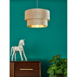 Suvan - Shade Only - Taupe & Gold Velvet Shade Suvan - Shade Only - Taupe & Gold Velvet Shade