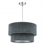 Suvan - Shade Only - Dark Grey & Silver Velvet Shade Suvan - Shade Only - Dark Grey & Silver Velvet Shade