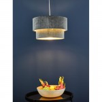 Suvan - Shade Only - Dark Grey & Silver Velvet Shade Suvan - Shade Only - Dark Grey & Silver Velvet Shade