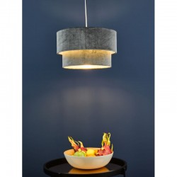 Suvan - Shade Only - Dark Grey & Silver Velvet Shade Suvan - Shade Only - Dark Grey & Silver Velvet Shade