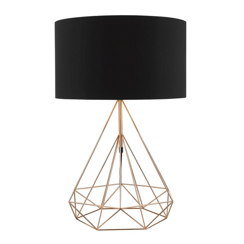 Table & Floor Lamp - Sword - Black Shade with Copper Metal Cage Table Lamp Dar-SWO4264 - Sword - Black Shade with Copper Metal Cage Table Lamp