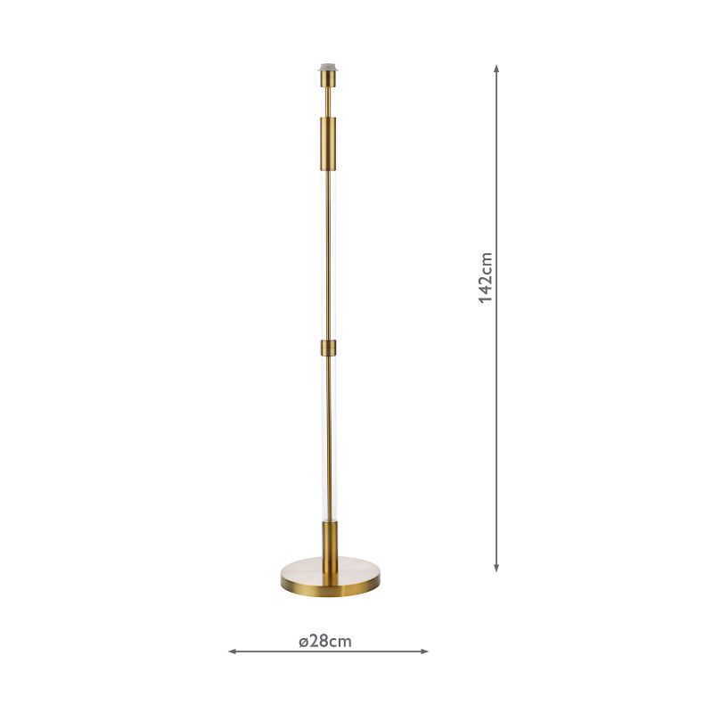 Dar-SYL4975 - Sylvester - Base Only - Antique Brass & Clear Glass Floor Lamp