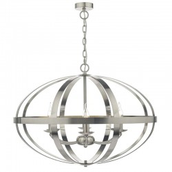 Symbol - Oval Satin Chrome 6 Light Hanging Pendant