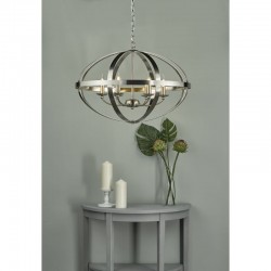 Symbol - Oval Satin Chrome 6 Light Hanging Pendant