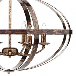 Symbol - Oval Petrol Copper 6 Light Hanging Pendant