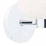 System - Polished Chrome Wall Lamp with White Glass