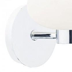 System - Polished Chrome Wall Lamp with White Glass System - Polished Chrome Wall Lamp with White Glass