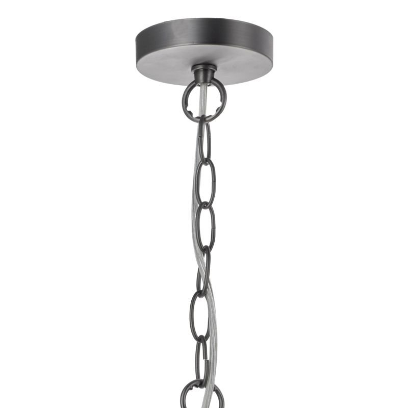 Dar-TAC0161 - Tack - Antique Chrome with Textured Glass Single Pendant