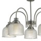 Ceiling Lights - Tack - Antique Chrome with Textured Glass 5 Light Centre Fitting Dar-TAC0561 - Tack - Antique Chrome with Textured Glass 5 Light Centre Fitting