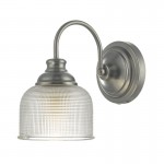 Tack - Antique Chrome Wall Lamp with Textured Glass  Tack - Antique Chrome Wall Lamp with Textured Glass