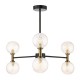 Dar_Vol3-TAK0654-25 - Takara - Black & Bronze 6 Light Centre Fitting with Twisted Amber Glass