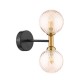 Dar_Vol3-TAK0954-25 - Takara - Black & Bronze Wall Lamp with Twisted Amber Glass