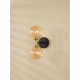 Dar_Vol3-TAK0954-25 - Takara - Black & Bronze Wall Lamp with Twisted Amber Glass