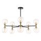 Dar_Vol3-TAK2354-25 - Takara - Black & Bronze 10 Light Centre Fitting with Twisted Amber Glass