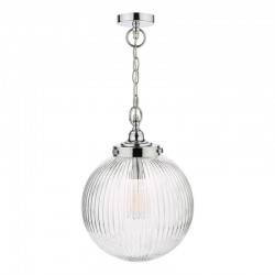 Tamara - Bathroom Chrome Pendant with Clear Ribbed Glass Tamara - Bathroom Chrome Pendant with Clear Ribbed Glass