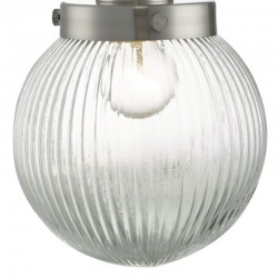 Tamara - Satin Nickel Wall Lamp with Clear Ribbed Glass Tamara - Satin Nickel Wall Lamp with Clear Ribbed Glass