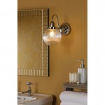 Tamara - Bathroom Chrome Wall Lamp with Clear Ribbed Glass Tamara - Bathroom Chrome Wall Lamp with Clear Ribbed Glass