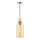 Dar-TAO0106 - Tao - Brushed Bronze Pendant with Amber Glass