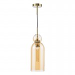 Tao - Brushed Bronze Pendant with Amber Glass Tao - Brushed Bronze Pendant with Amber Glass