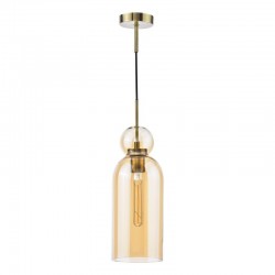 Tao - Brushed Bronze Pendant with Amber Glass Tao - Brushed Bronze Pendant with Amber Glass