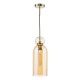 Dar-TAO0106 - Tao - Brushed Bronze Pendant with Amber Glass