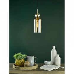 Tao - Brushed Bronze Pendant with Amber Glass Tao - Brushed Bronze Pendant with Amber Glass