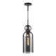 Dar-TAO0110 - Tao - Matt Black Pendant with Smoked Glass