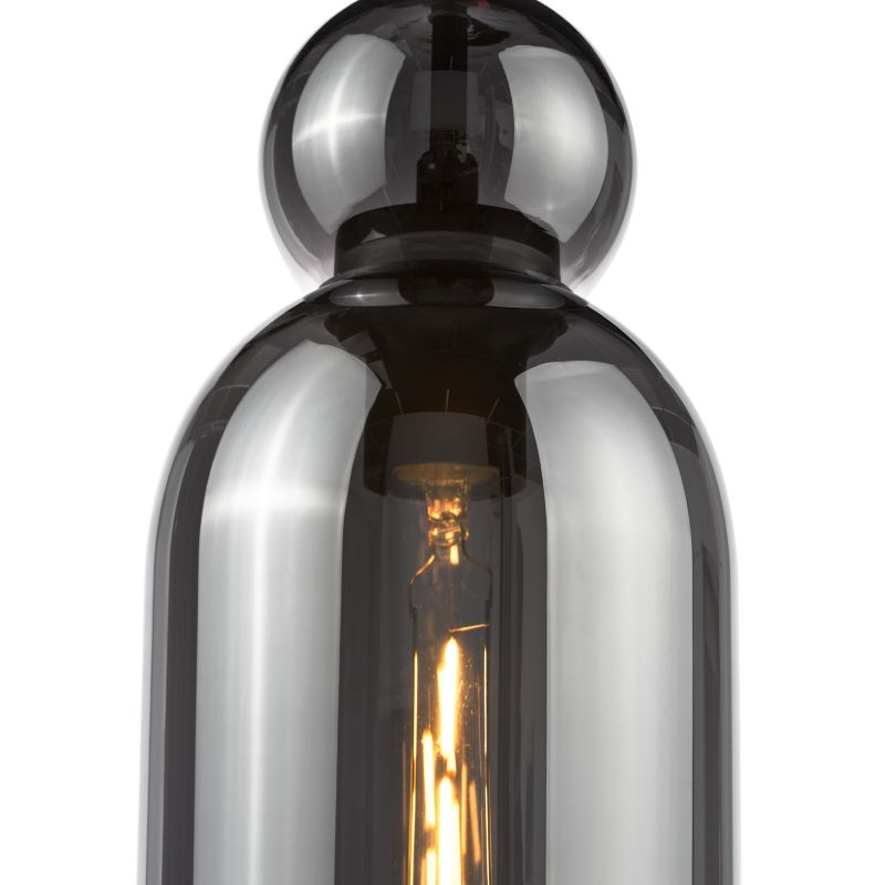 Dar-TAO0110 - Tao - Matt Black Pendant with Smoked Glass