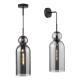 Dar-TAO0110 - Tao - Matt Black Pendant with Smoked Glass