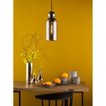 Tao - Matt Black Pendant with Smoked Glass