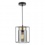Tatum - Black & Antique Brass Pendant with Smoked Glass Tatum - Black & Antique Brass Pendant with Smoked Glass