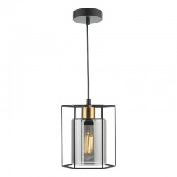 Tatum - Black & Antique Brass Pendant with Smoked Glass Tatum - Black & Antique Brass Pendant with Smoked Glass