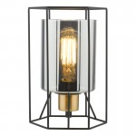Tatum - Black & Antique Brass Table Lamp with Smoked Glass Tatum - Black & Antique Brass Table Lamp with Smoked Glass
