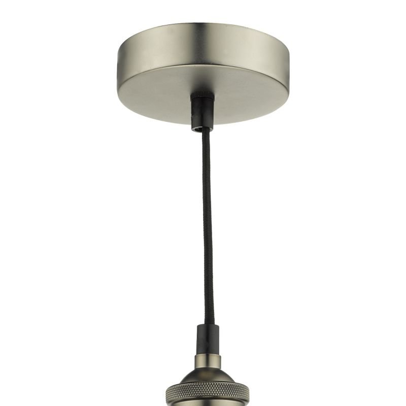 Ceiling Lights - Taurus - Pewter Chrome Single Hanging Pendant Cage Dar-TAU0167 - Taurus - Pewter Chrome Single Hanging Pendant Cage
