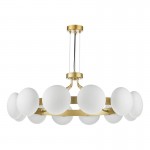 Tauri - Matt Gold 12 Light Centre Fitting with Opal Glass Tauri - Matt Gold 12 Light Centre Fitting with Opal Glass