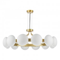 Tauri - Matt Gold 12 Light Centre Fitting with Opal Glass Tauri - Matt Gold 12 Light Centre Fitting with Opal Glass