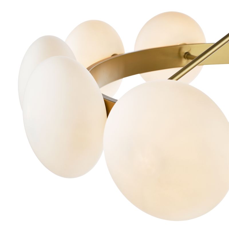 Dar-TAU1235 - Tauri - Matt Gold 12 Light Centre Fitting with Opal Glass