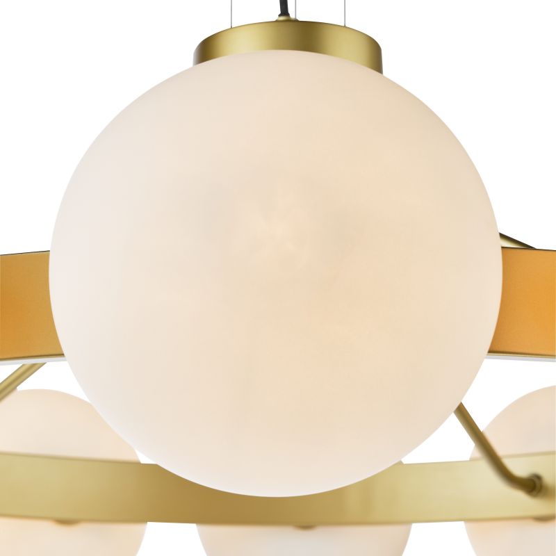 Dar-TAU1235 - Tauri - Matt Gold 12 Light Centre Fitting with Opal Glass