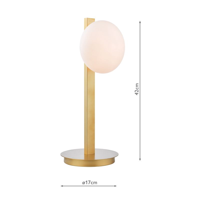 Dar-TAU4235 - Tauri - Matt Gold Table Lamp with Opal Glass