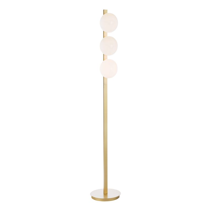 Dar-TAU4935 - Tauri - Matt Gold 3 Light Floor Lamp with Opal Glass