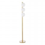 Tauri - Matt Gold 3 Light Floor Lamp with Opal Glass