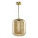 Dar-TAV0106 - Tavia - Satin Gold Pendant with Champagne Crackle Glass