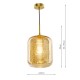 Dar-TAV0106 - Tavia - Satin Gold Pendant with Champagne Crackle Glass