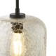 Dar-TAV0108 - Tavia - Black Pendant with Clear Crackle Glass
