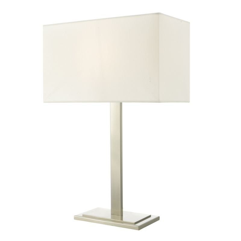 Table & Floor Lamp - Tegal - Ivory Shade & Satin Nickel Table Lamp Dar-TEG4246 - Tegal - Ivory Shade & Satin Nickel Table Lamp