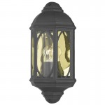 Tenby - Outdoor Matt Black Half Wall Lamp