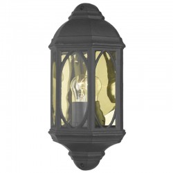 Tenby - Outdoor Matt Black Half Wall Lamp